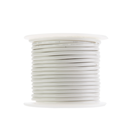 Remington Industries 14 AWG Gauge Stranded THHN Wire, 100 ft Length, White, 0.109" Diameter, 600 Volts, Building Wire 14STRWHITHHN100